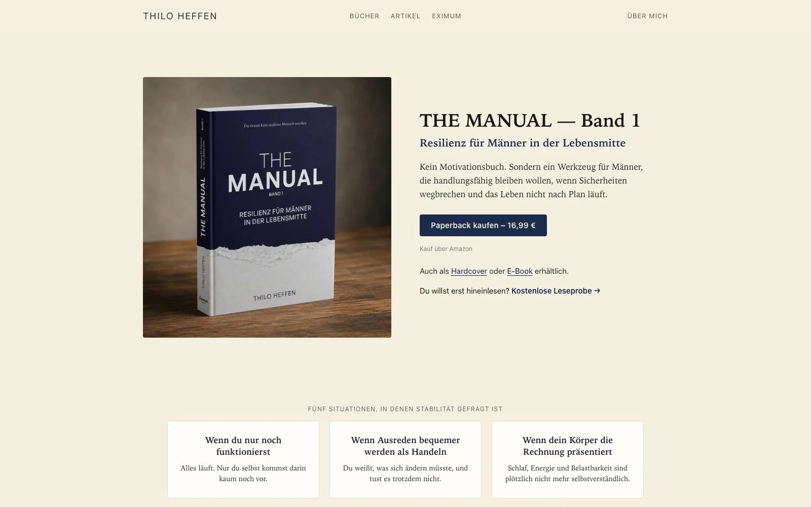 THE MANUAL - the book page, with every format and a free sample