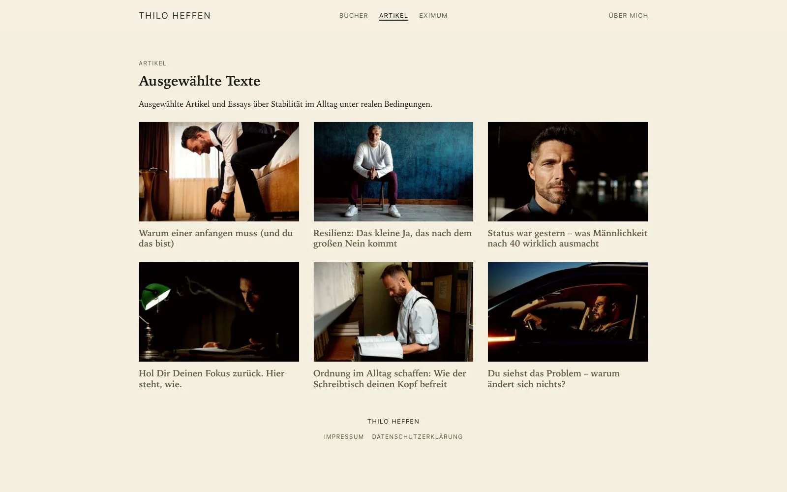 Articles - clean archive pages that keep the focus on the words